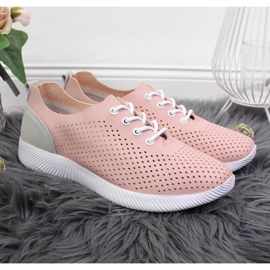 Zapatos mujer piel calada rosa Artiker rosado 6