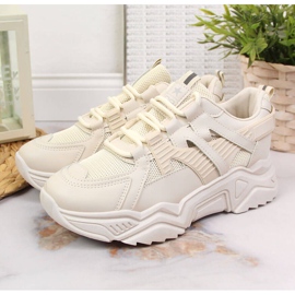 News Zapatos deportivos de mujer con suela gruesa, beige NOVEDADES 4