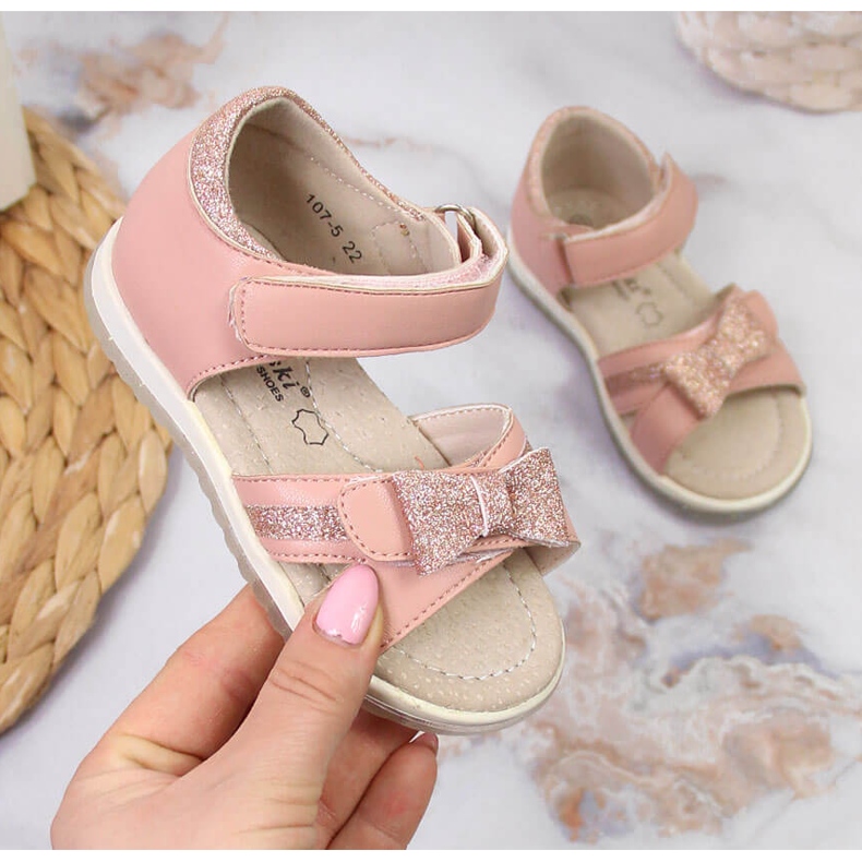 S.Barski Sandalias rosa con velcros para niña S. Barski 1