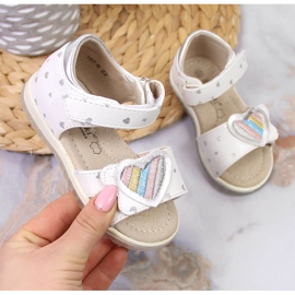 S.Barski Sandalias blancas para niña con velcro S. Barski blanco 1