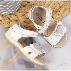 S.Barski Sandalias blancas para niña con velcro S. Barski blanco 3