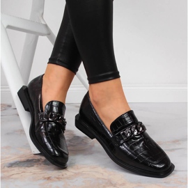 S.Barski Zapatos mujer con cadena croco negro S. Barski 1