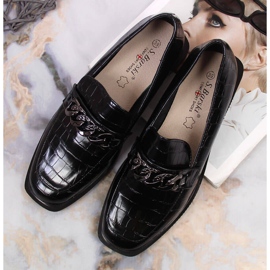 S.Barski Zapatos mujer con cadena croco negro S. Barski 2