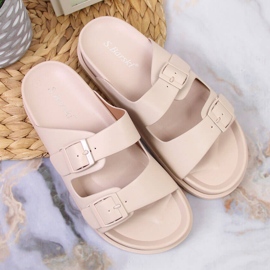 S.Barski Babuchas mujer de goma con hebillas beige S. Barski 3