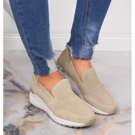 Zapatos cuña de piel beige Filippo 6