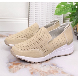 Zapatos cuña de piel beige Filippo 3