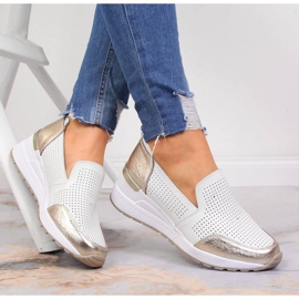 Zapatos cuña de piel, blanco Filippo 2