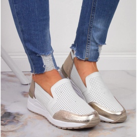 Zapatos cuña de piel, blanco Filippo 7
