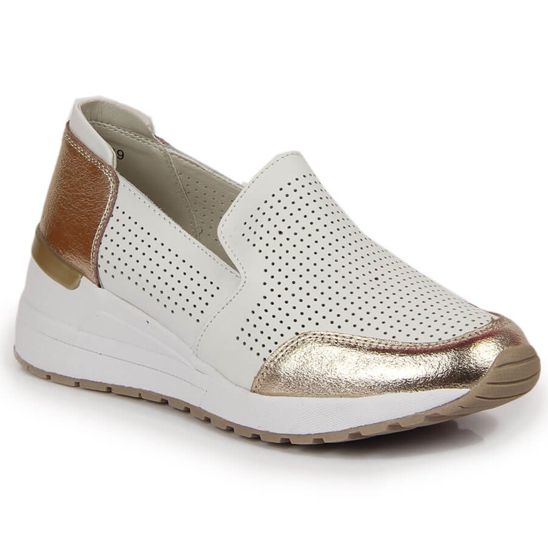 Zapatos cuña de piel, blanco Filippo 1