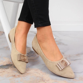 Bailarinas de mujer de piel con punta de Filippo beige 1