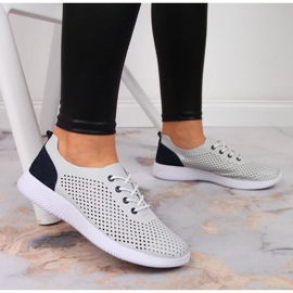 Zapatos de piel calados Artiker gris para mujer 6