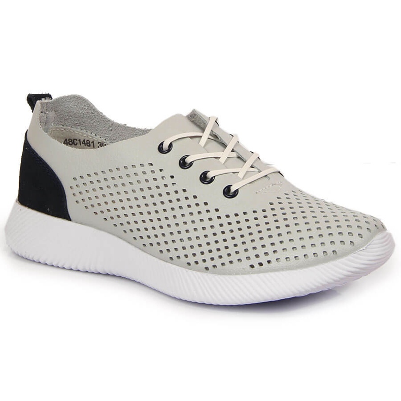 Zapatos de piel calados Artiker gris para mujer 2
