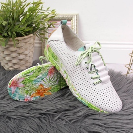 Zapato mujer piel blanco calado con cuña Artiker 4