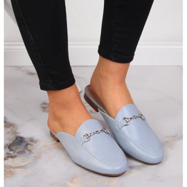 Pantuflas de casa para mujer con adorno Vinceza azul 6
