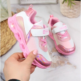 News Deportiva niña suela brillo rosa NOVEDADES blanco rosado 1