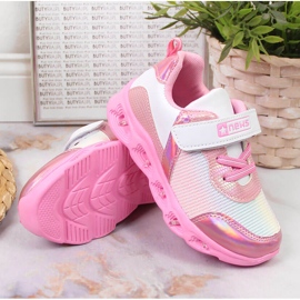 News Deportiva niña suela brillo rosa NOVEDADES blanco rosado 4