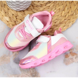 News Deportiva niña suela brillo rosa NOVEDADES blanco rosado 3
