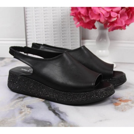 Sandalias negras de mujer en la plataforma Navy Dot negro 4