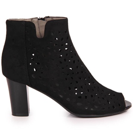 Botas de primavera de mujer en un poste calado Jezzi negro 1