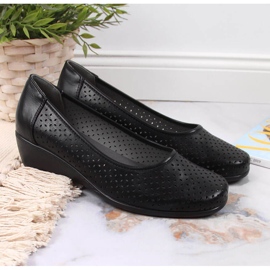Zapatos mujer cuña calados negro Jezzi 3
