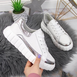 S.Barski Zapatos de mujer de piel sobre plataforma blanca S. Barski blanco 4