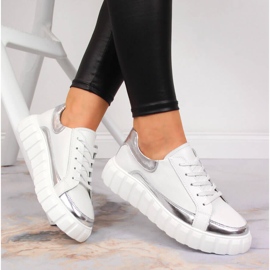 S.Barski Zapatos de mujer de piel sobre plataforma blanca S. Barski blanco 1