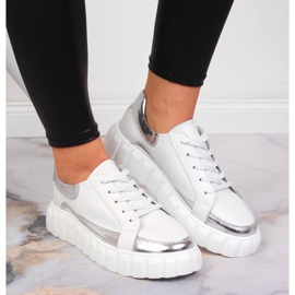 S.Barski Zapatos de mujer de piel sobre plataforma blanca S. Barski blanco 3