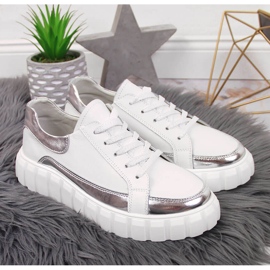 S.Barski Zapatos de mujer de piel sobre plataforma blanca S. Barski blanco 5