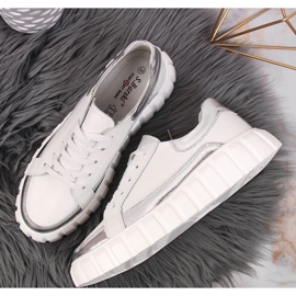S.Barski Zapatos de mujer de piel sobre plataforma blanca S. Barski blanco 6