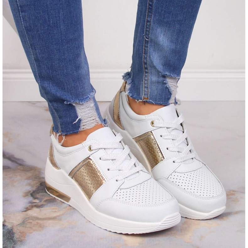 S.Barski Zapatos de mujer en piel con cuñas, blanco S. Barski 2