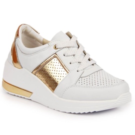 S.Barski Zapatos de mujer en piel con cuñas, blanco S. Barski 7