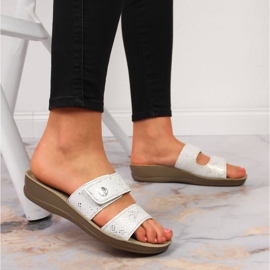 Zapatillas casa mujer Inblu velcro blanco 6