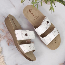Zapatillas casa mujer Inblu velcro blanco 3