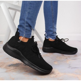 Zapatos deportivos sin cordones de malla Filippo negros 5