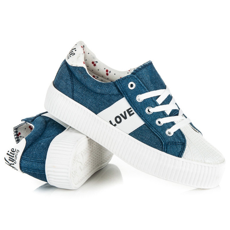 Kylie zapatillas amor y paz azul 1
