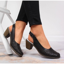 Sandalias mujer Rieker piel negra caladas 40981-00 negro 5