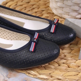 Bailarinas mujer piel caladas azul marino Rieker 51997-15 4