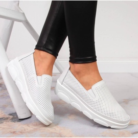 Zapatos cómodos mujer piel blanco Jezzi 1