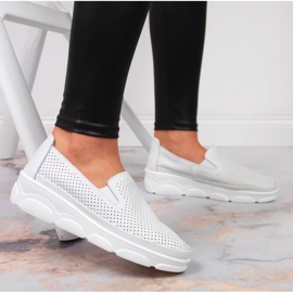 Zapatos cómodos mujer piel blanco Jezzi 5