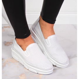 Zapatos cómodos mujer piel blanco Jezzi 6