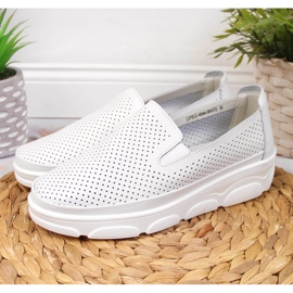 Zapatos cómodos mujer piel blanco Jezzi 4