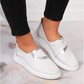 Zapatos mujer cómodos de piel slip on blanco Jezzi 6