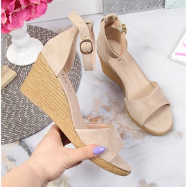 Sandalias cuña Vinceza mujer beige 1
