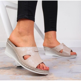 Babuchas mujer cuña beige Vinceza 6