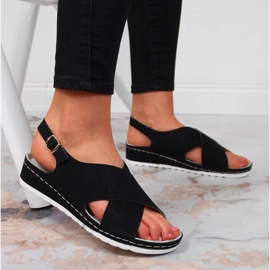 Sandalias mujer cómodas, negro Vinceza 5