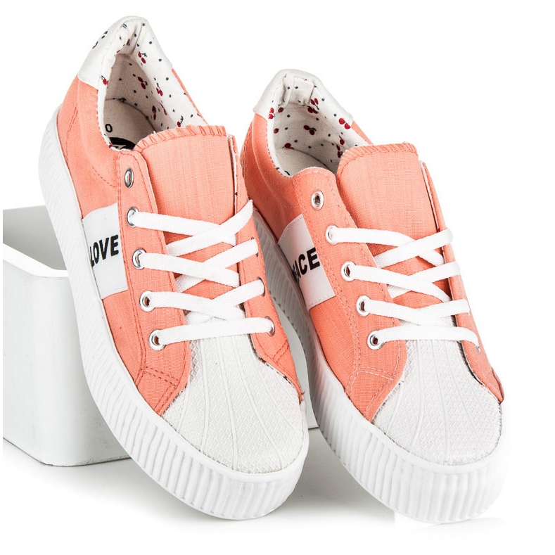 Kylie zapatillas amor y paz naranja 1