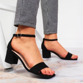 Sandalias de mujer Vinceza negras en el poste negro 5