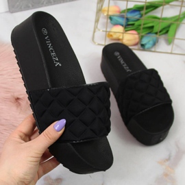 Zapatillas de estar por casa de mujer Vinceza acolchadas en negro 3