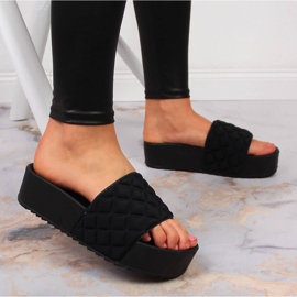 Zapatillas de estar por casa de mujer Vinceza acolchadas en negro 5