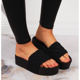 Zapatillas de estar por casa de mujer Vinceza acolchadas en negro 6